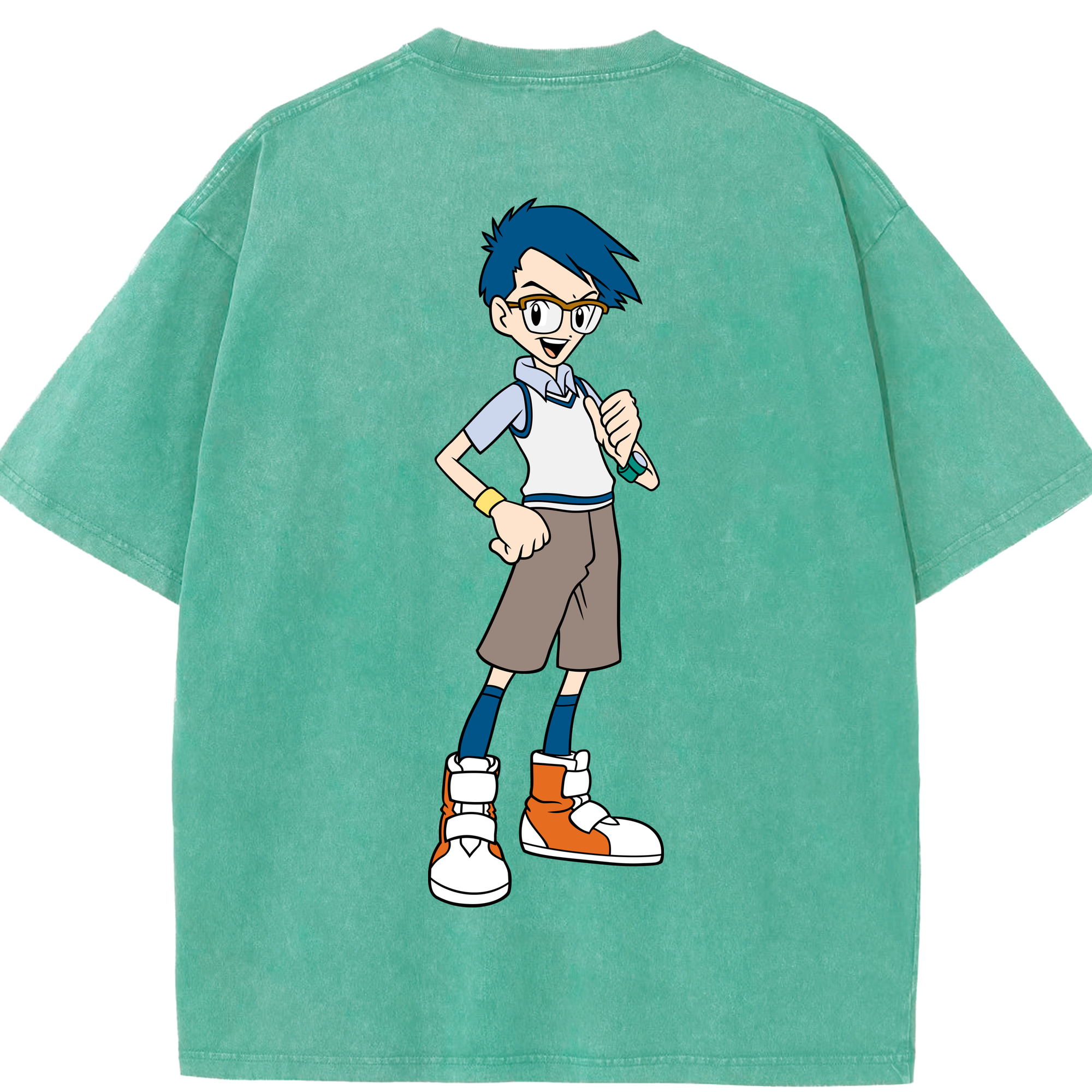 （画像用） Digimon デジタルモンスター/デジモン 綿100% ヴィンテージ風 半袖Tシャツ（背面プリント）